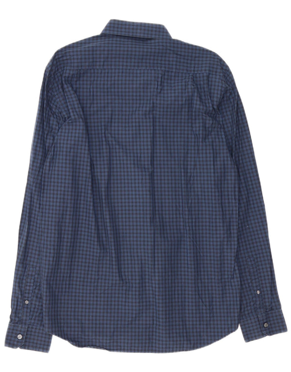 Dkny Herre Slim Fit skjorte str. 16 1/2 42 Large Blue Gingham Cotton