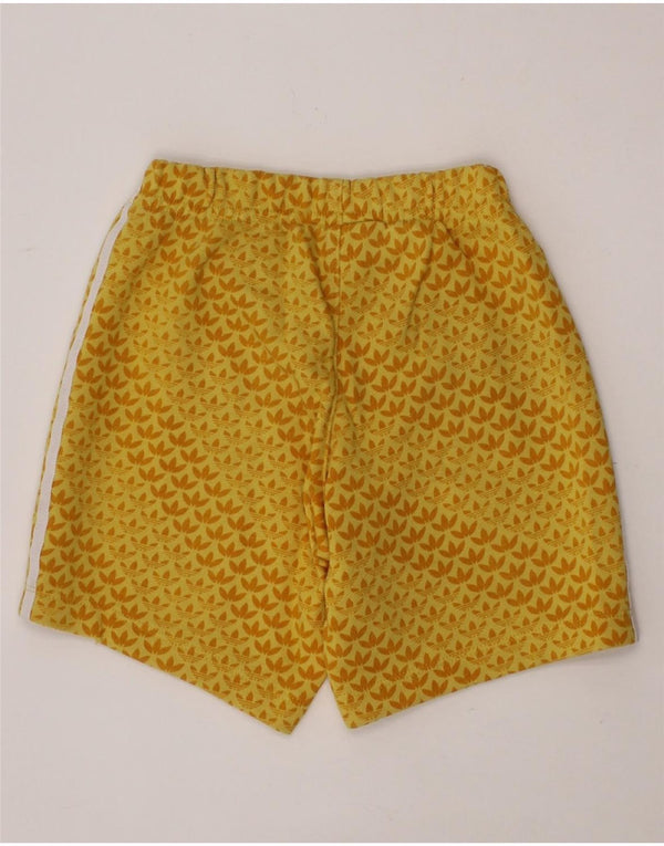 ADIDAS Girls Graphic Sport Shorts 2-3 Years  Yellow Cotton