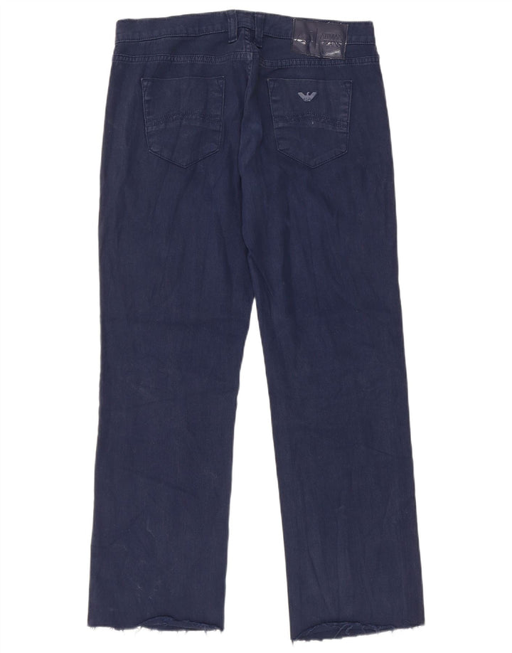 Armani Dame Straight Jeans W29 L27 Marineblå Bomuld