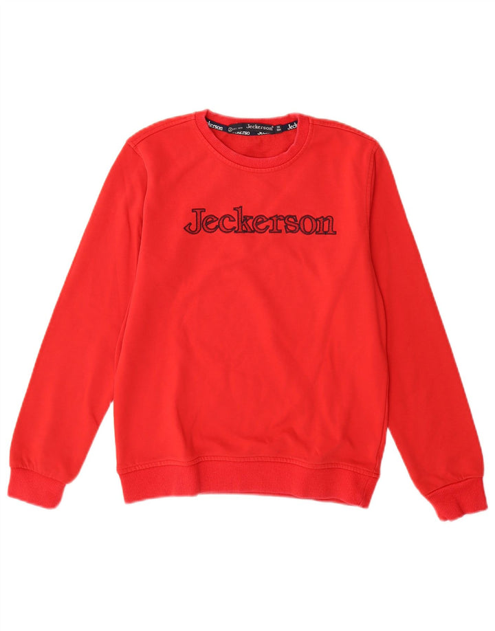 Jeckerson Boys Grafisk Sweatshirt Jumper 9-10 år Rød Bomuld