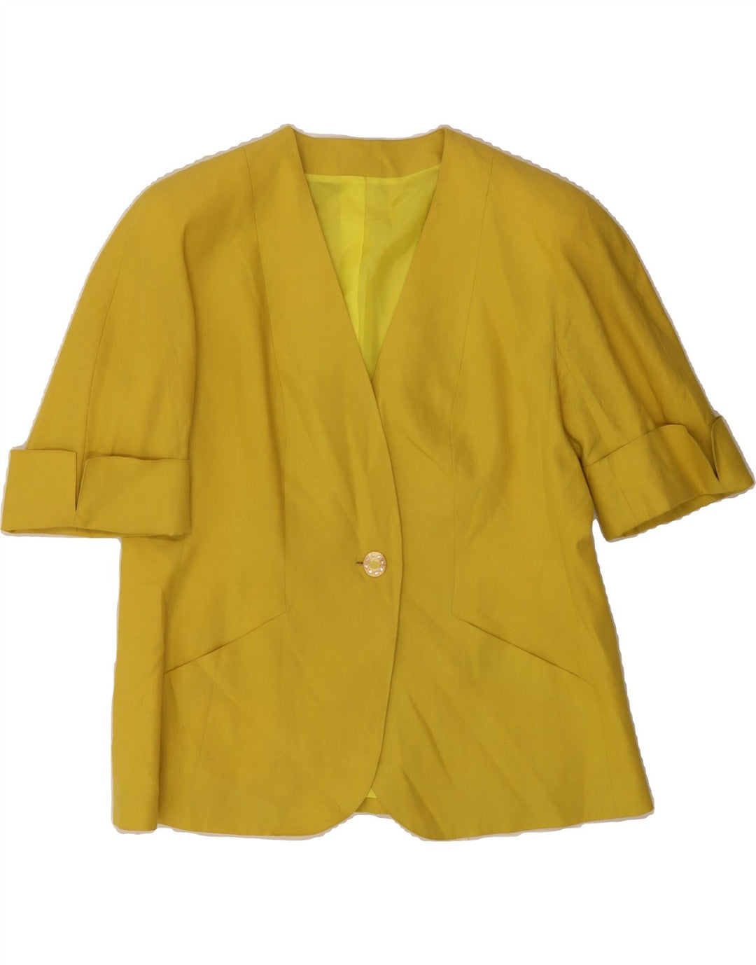 PERSONA Womens Short Sleeve 2 Piece Skirt Set Size 21 Medium W32 Yellow Vintage Persona and Second-Hand Persona from Messina Hembry 