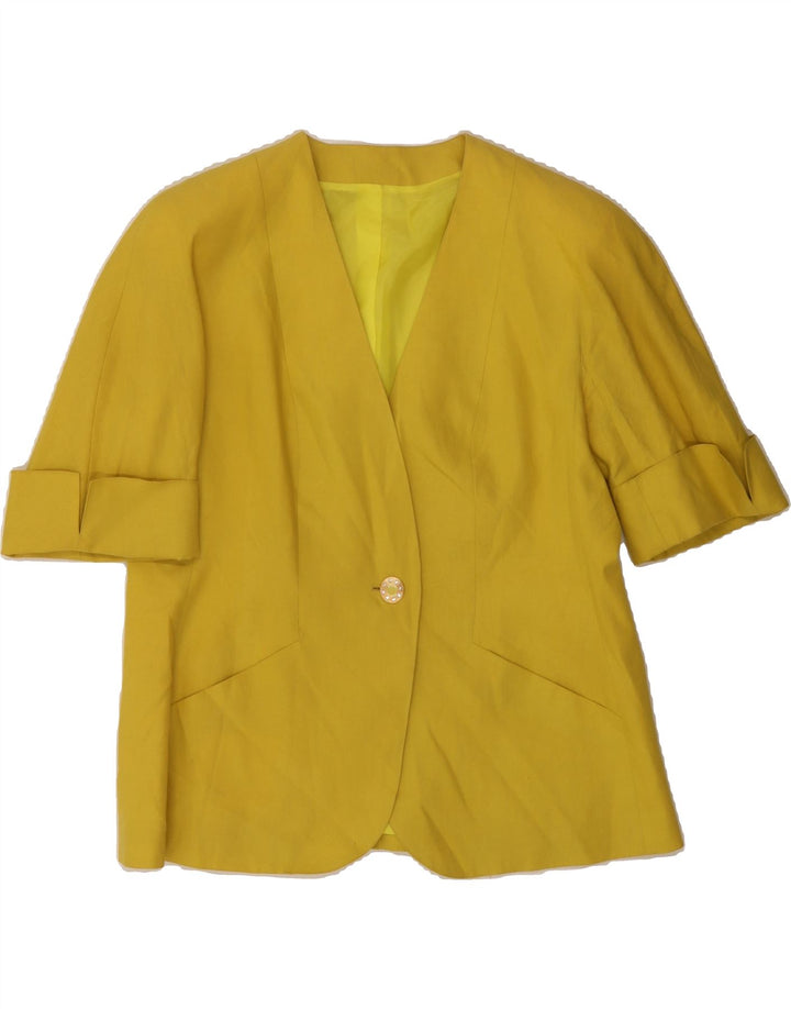 PERSONA Womens Short Sleeve 2 Piece Skirt Set Size 21 Medium W32 Yellow Vintage Persona and Second-Hand Persona from Messina Hembry 