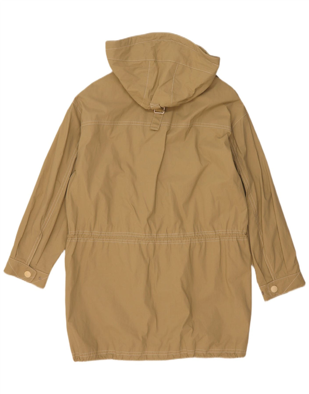 Vintage hættejakke til kvinder oversize parkajakke UK 8 Lille beige bomuld
