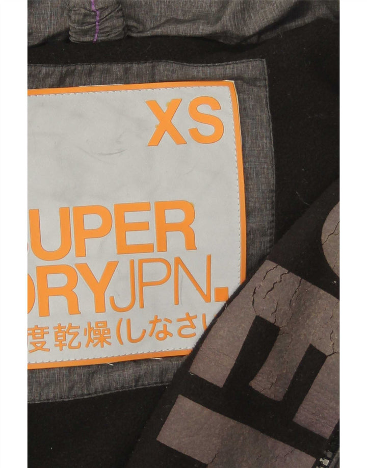 Superdry grafisk polstret jakke til kvinder UK 6 XS grå polyester