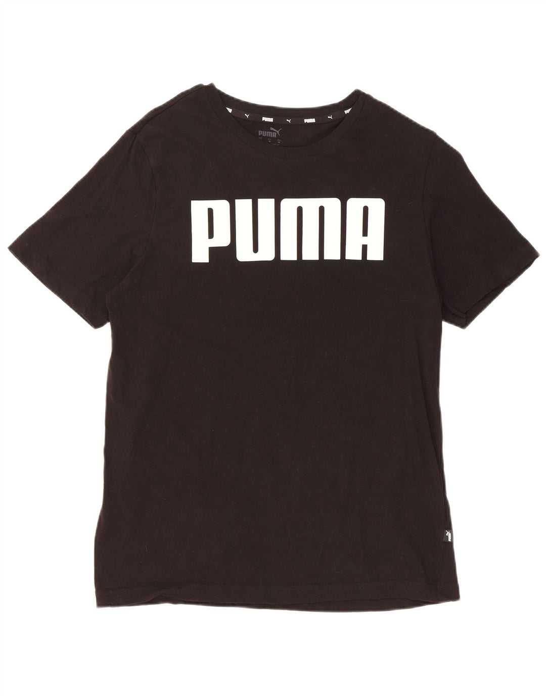 Puma Grafisk T-Shirt Top UK 14 Medium Sort Bomuld