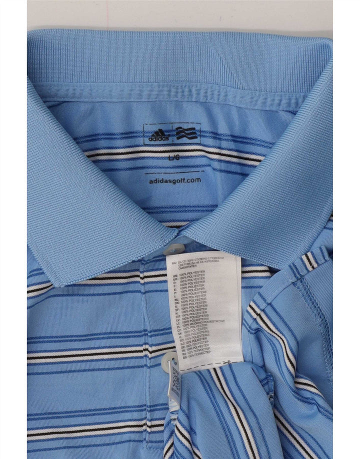 Adidas Poloskjorte til mænd, stor blå stribet polyester
