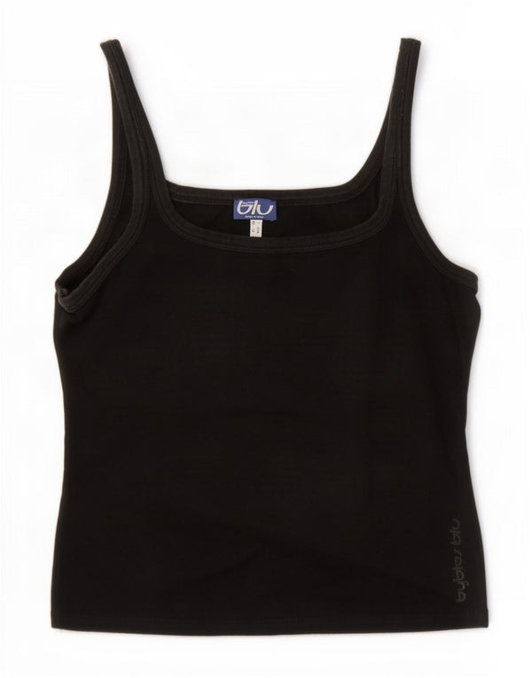 Byblos Dame Crop Cami Top UK 16 Large Black Bomuld