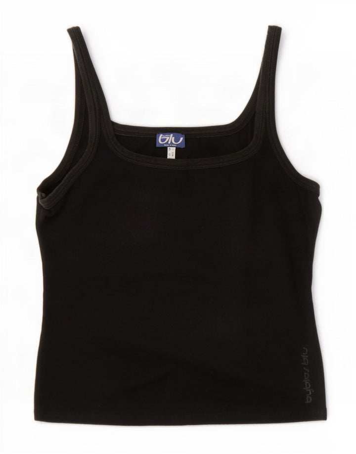 Byblos Dame Crop Cami Top UK 16 Large Black Bomuld