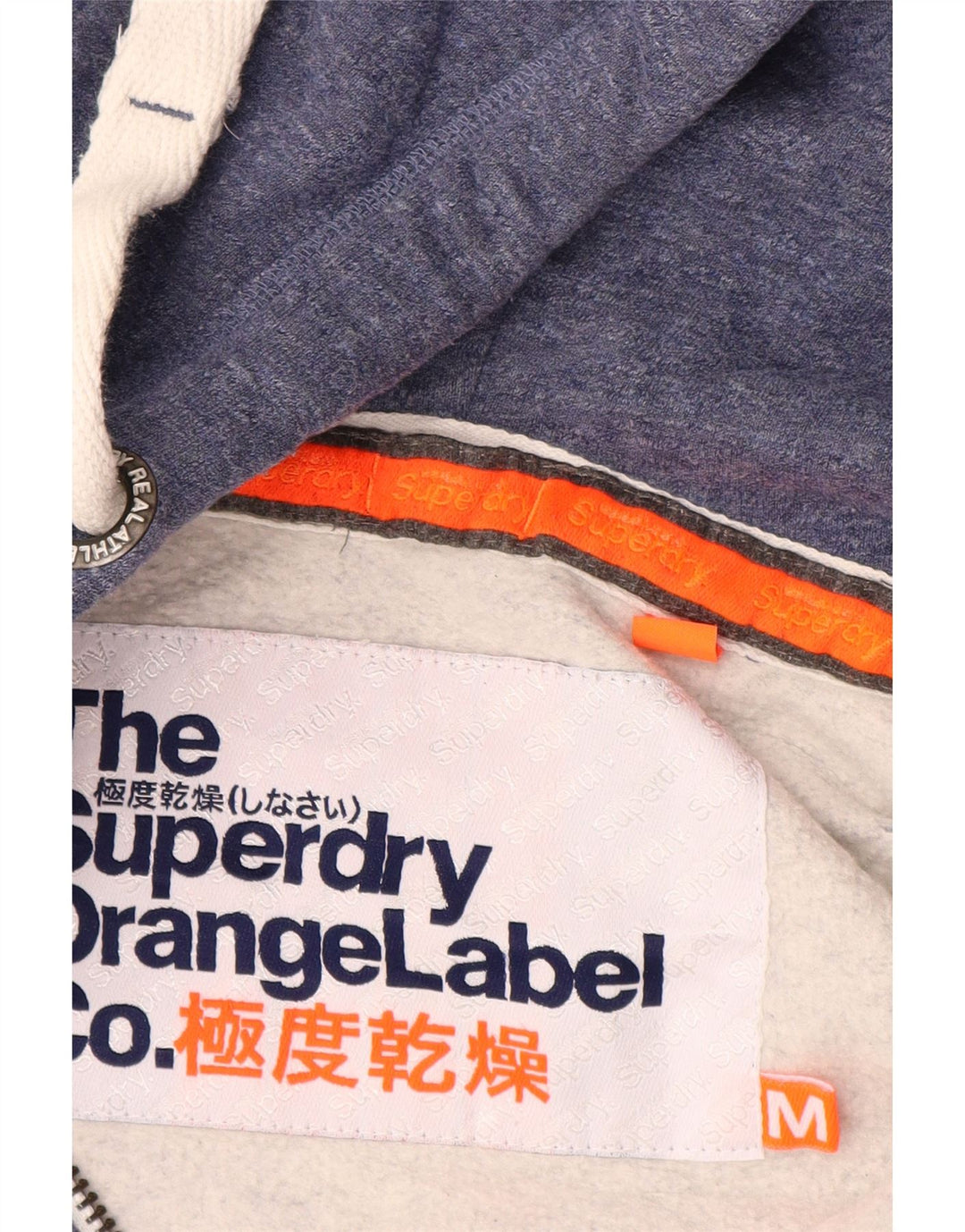 SUPERDRY Hættetrøje med lynlås til mænd mellemblå bomuld