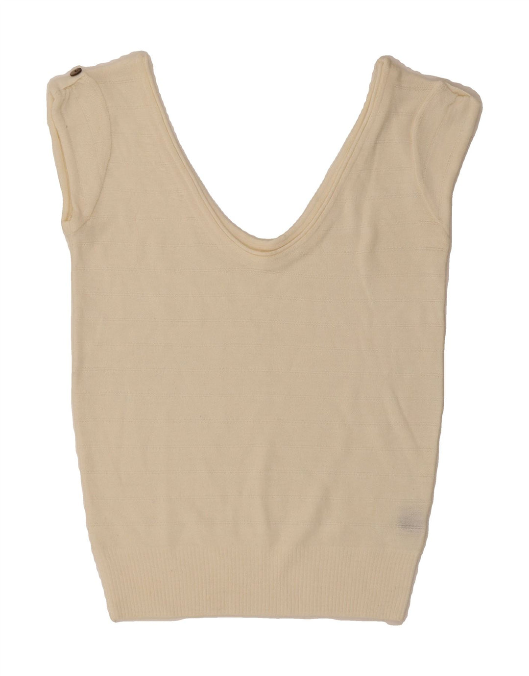 VINTAGE Womens Vest Tank Top EU 38/40 Medium Off White Acrylic Vintage Vintage and Second-Hand Vintage from Messina Hembry 