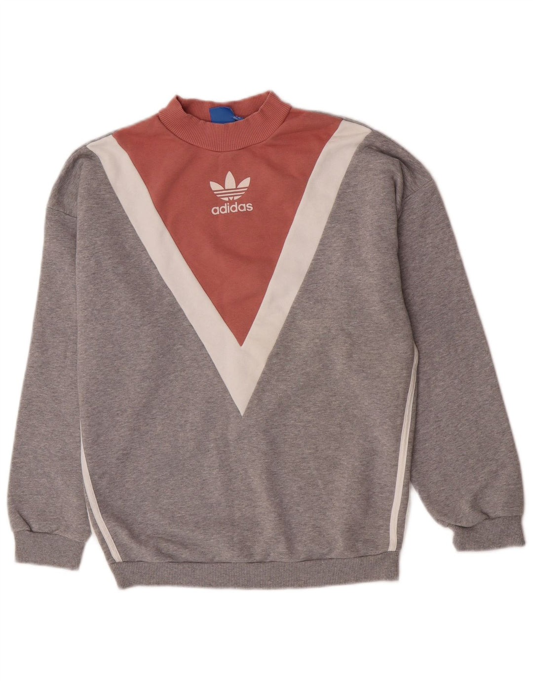 Adidas Dame Oversized Sweatshirt Jumper UK 10 Small Grey Colourblock