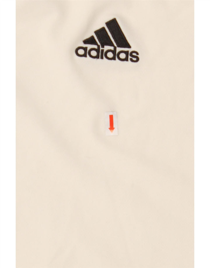 ADIDAS Herre Climalite T-Shirt Top Medium White Colourblock Polyester