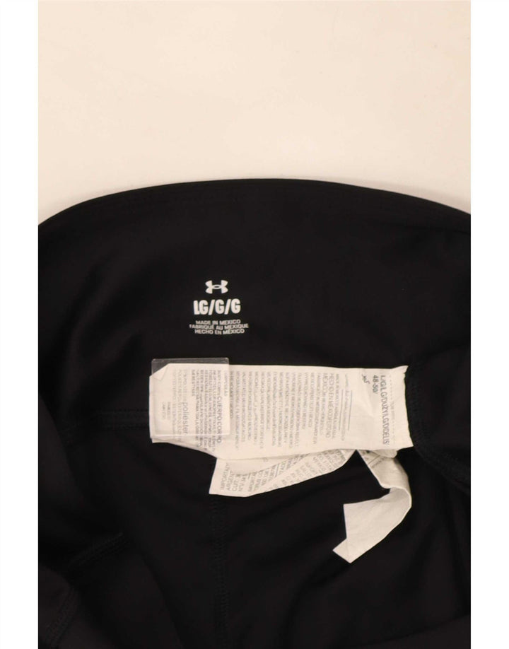 Under Armour Dame Capri Leggings UK 14 Large Black Polyester