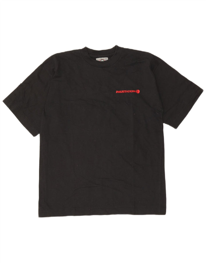 Ducati Herre Grafisk T-Shirt Top Medium Sort Bomuld