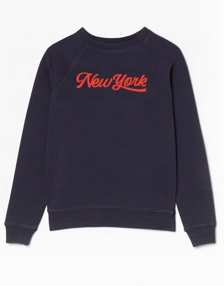 Marks & Spencer Dame Grafisk Sweatshirt Jumper UK 8 Small Navy Blue