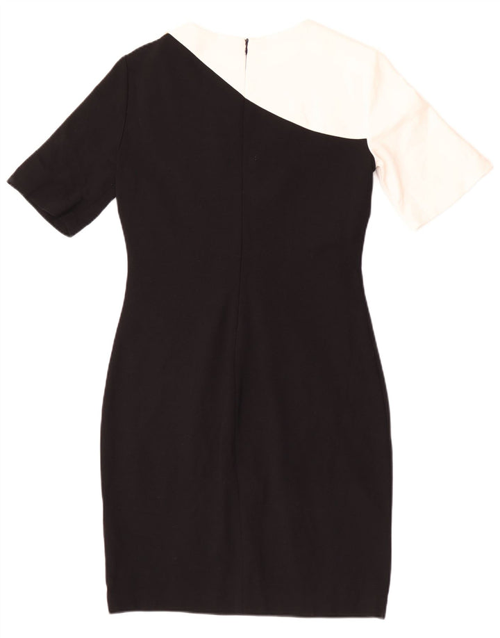 Trussardi Womens Sheath Dress IT 42 Medium Black Colourblock Viscose