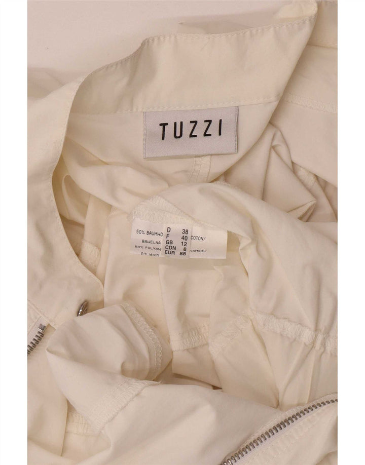 Tuzzi Dame Langærmet Jumpsuit UK 12 Medium White Bomuld