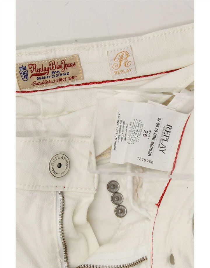 REPLAY Womens Skinny Jeans W26 L30 White Cotton Vintage Replay and Second-Hand Replay from Messina Hembry 