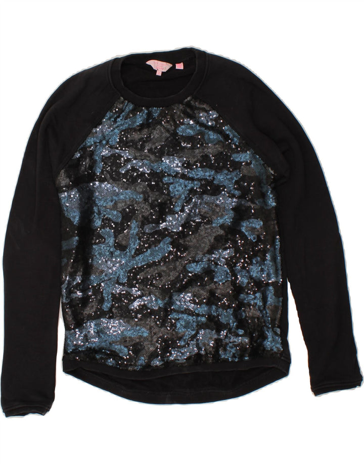 TED BAKER Womens Sweatshirt Jumper Size 2 Medium Black Cotton Vintage Ted Baker and Second-Hand Ted Baker from Messina Hembry 