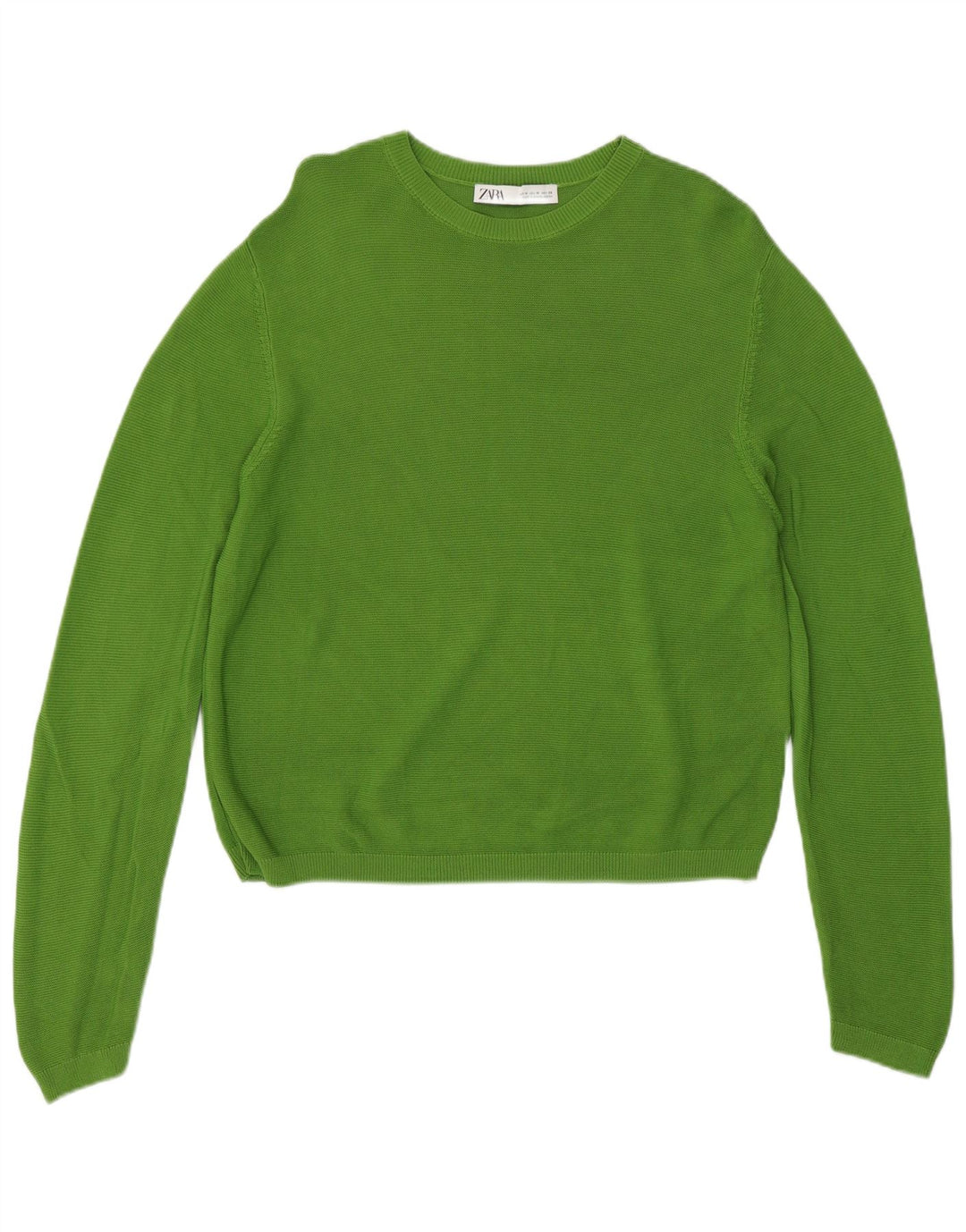 Zara Dame sweater med rund hals DK 14 Medium Grøn viskose