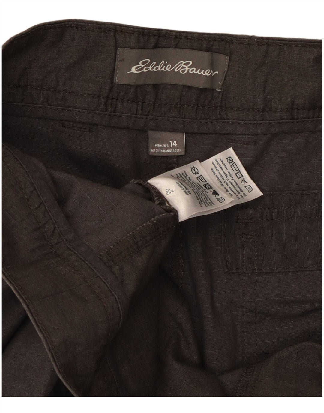 EDDIE BAUER Straight Cargo Capri Bukser til kvinder US 14 XL W36 L23 Grå
