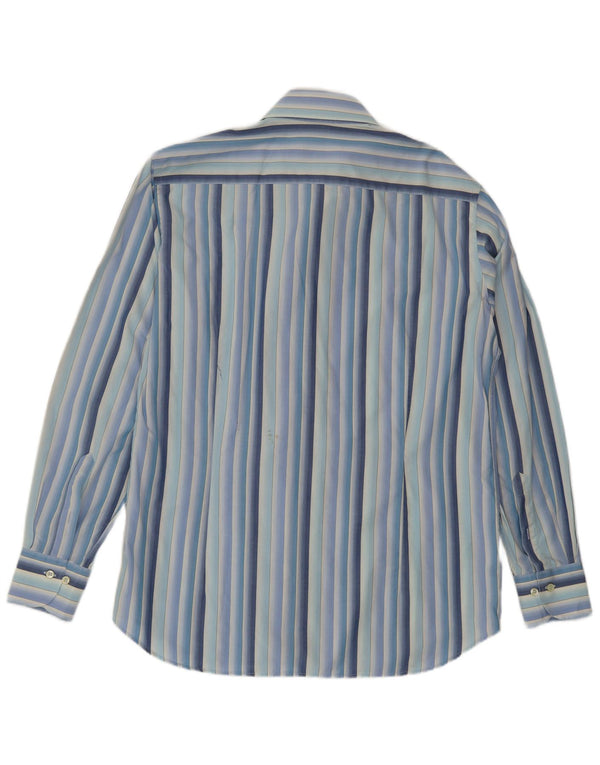 Carlo Pignatelli Mens Shirt Size 41 16 Large Blue Striped