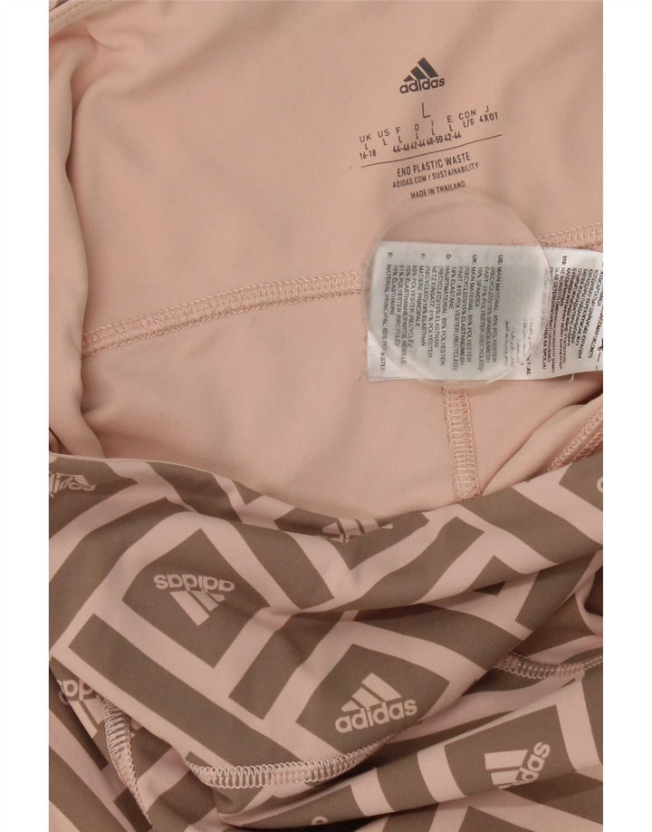Adidas Grafiske Leggings til kvinder UK 16/18 Large Pink Geometric Polyester