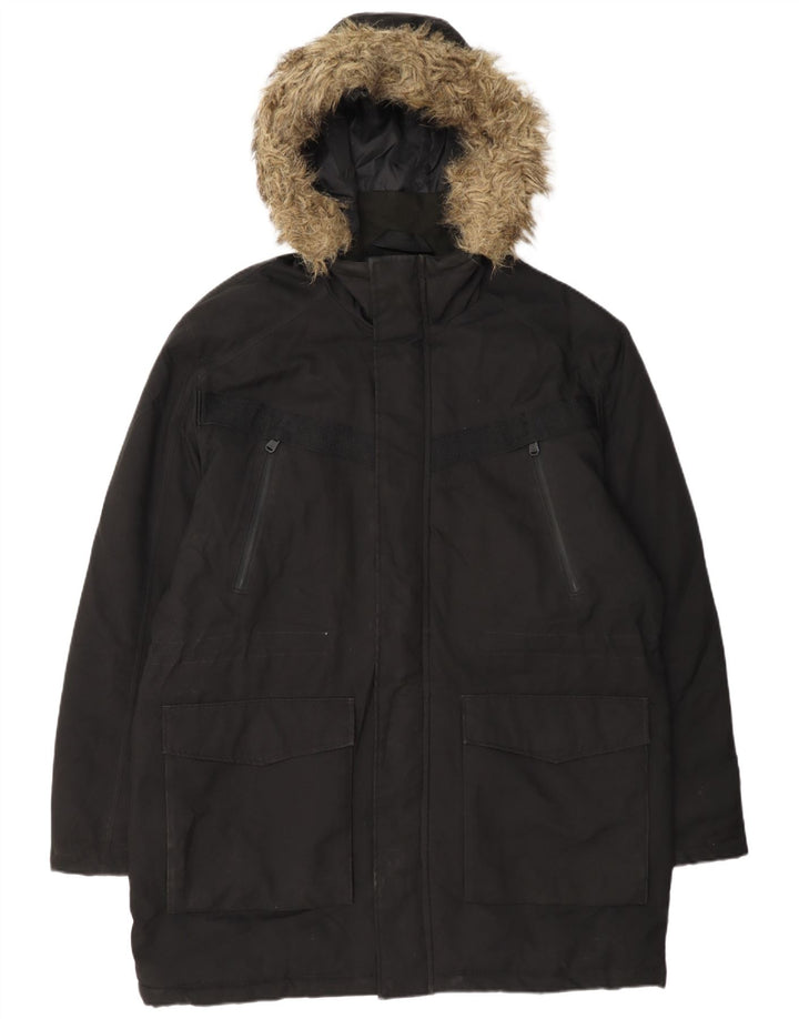 Jack & Jones Herre Hooded Parka Jacket UK 44 2XL Sort Polyester