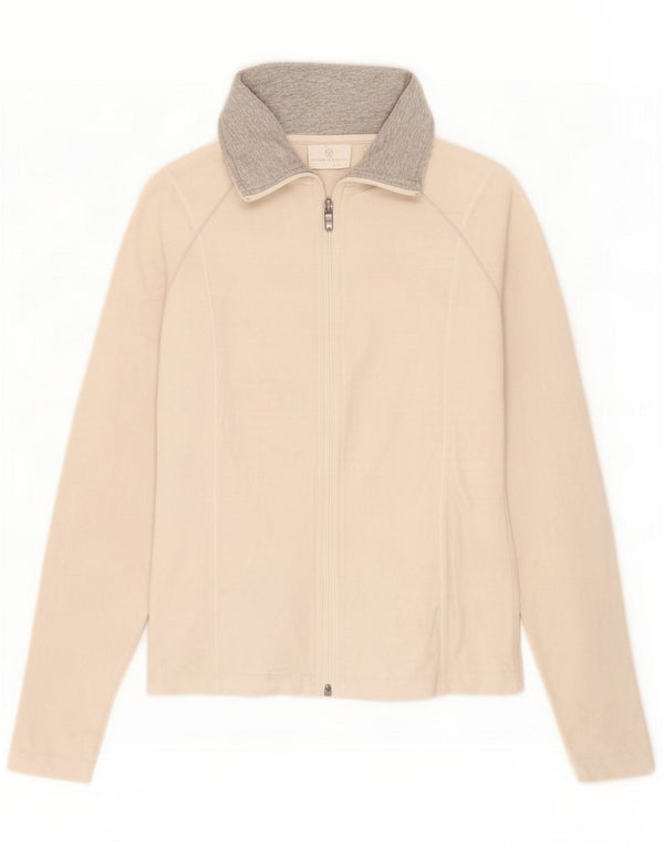 North Sails Dame grafisk træningsdragt topjakke UK 10 Small Beige Cotton