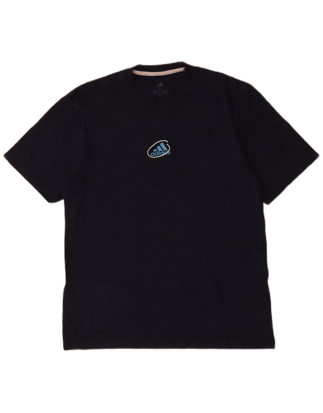 ADIDAS Mens Graphic T-Shirt Top Medium Navy Blue Cotton