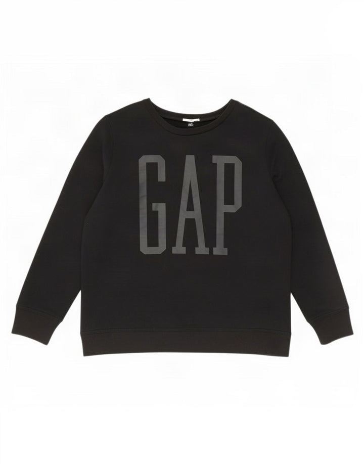 Gap Dame Grafisk Sweatshirt Jumper UK 14 Medium Sort Bomuld