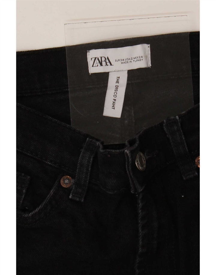 Zara Dame Flared Jeans EU 34 2XS W24 L32 Sort