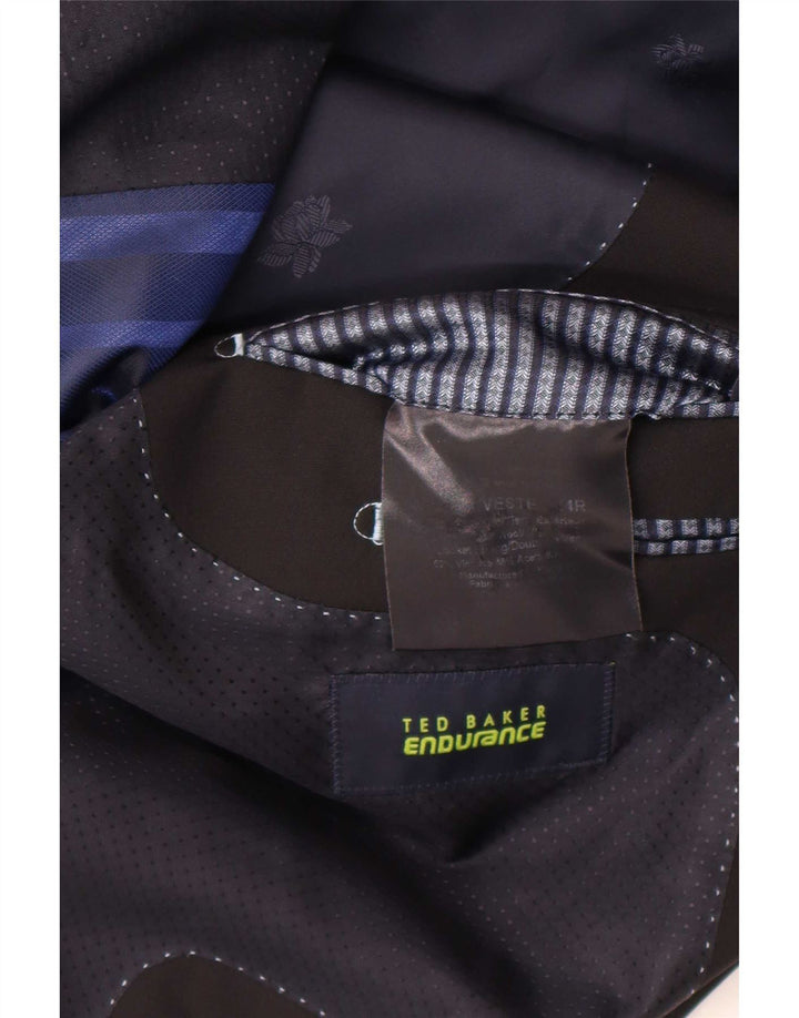 Ted Baker Herre 2 Button Blazer Jacket UK 44 2XL Sort Uld