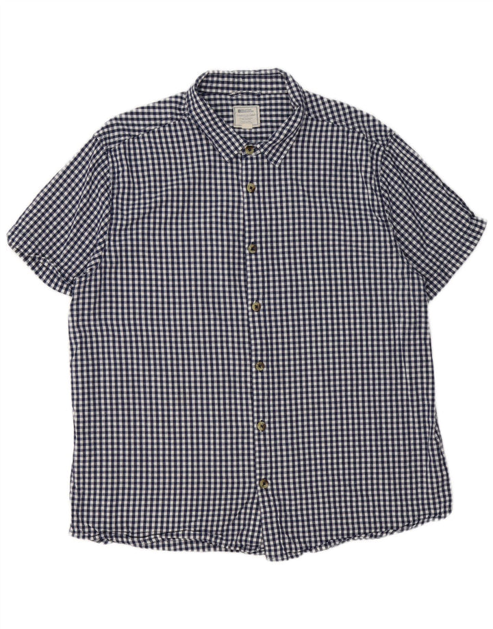 Mountain Warehouse Herre kortærmet skjorte 2XL marineblå Gingham Cotton