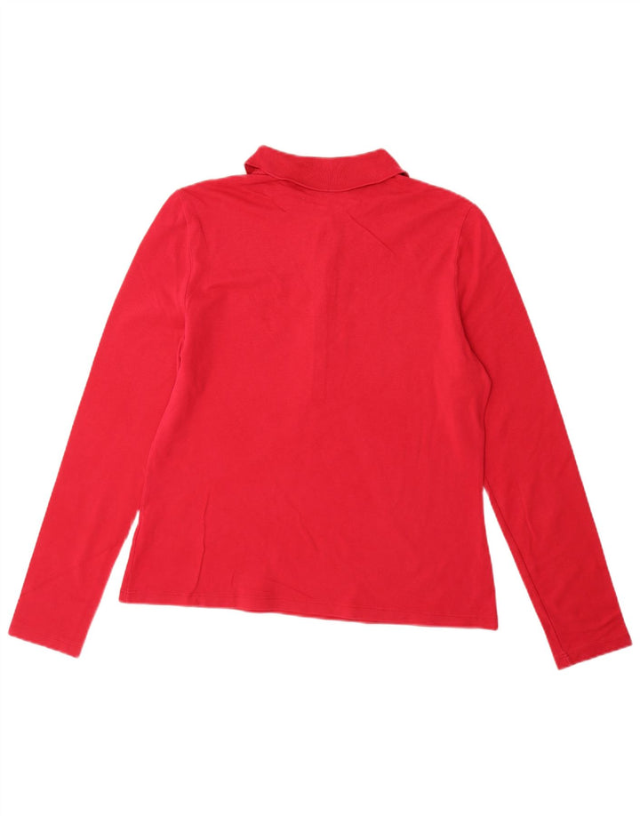 LACOSTE Slim Fit langærmet poloshirt til kvinder størrelse 44 Large Pink Bomuld