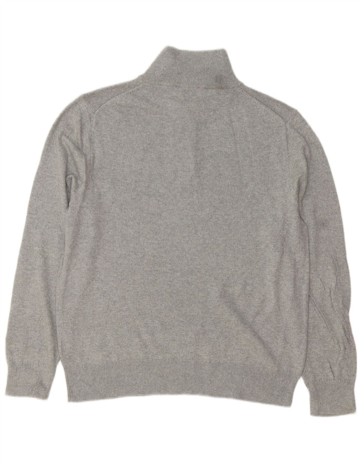 J. CREW Herre sweater med lynlåshals, stor grå bomuld