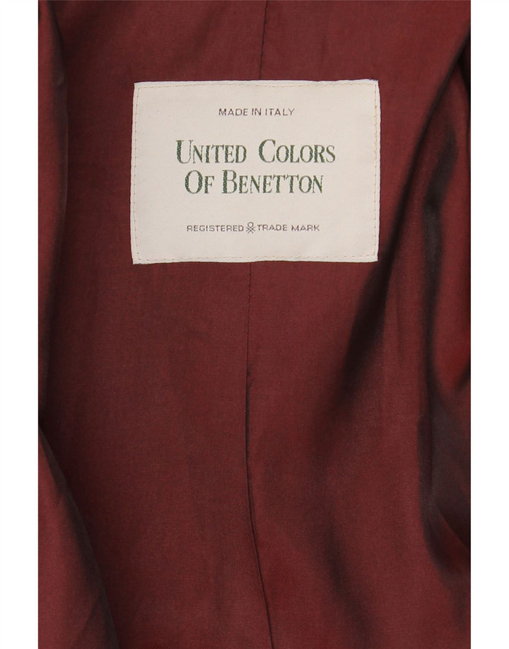 BENETTON Herre Dobbeltradet Frakke UK 44 2XL Sort