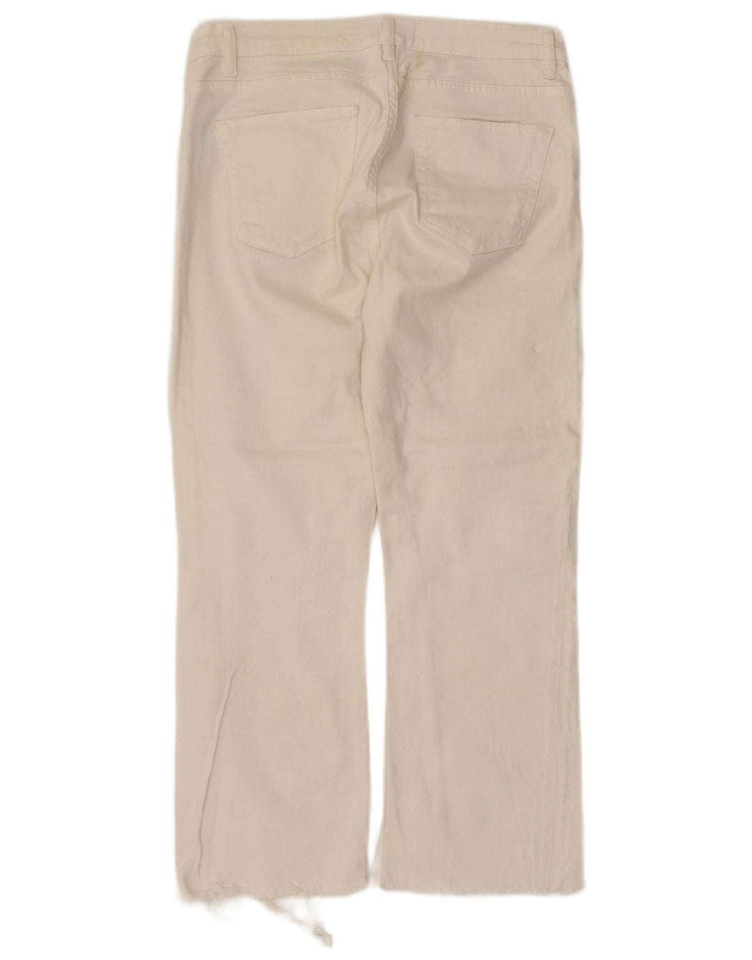 ZARA Dame Cropped Jeans EU 40 Medium W30 L25 Hvid Bomuld