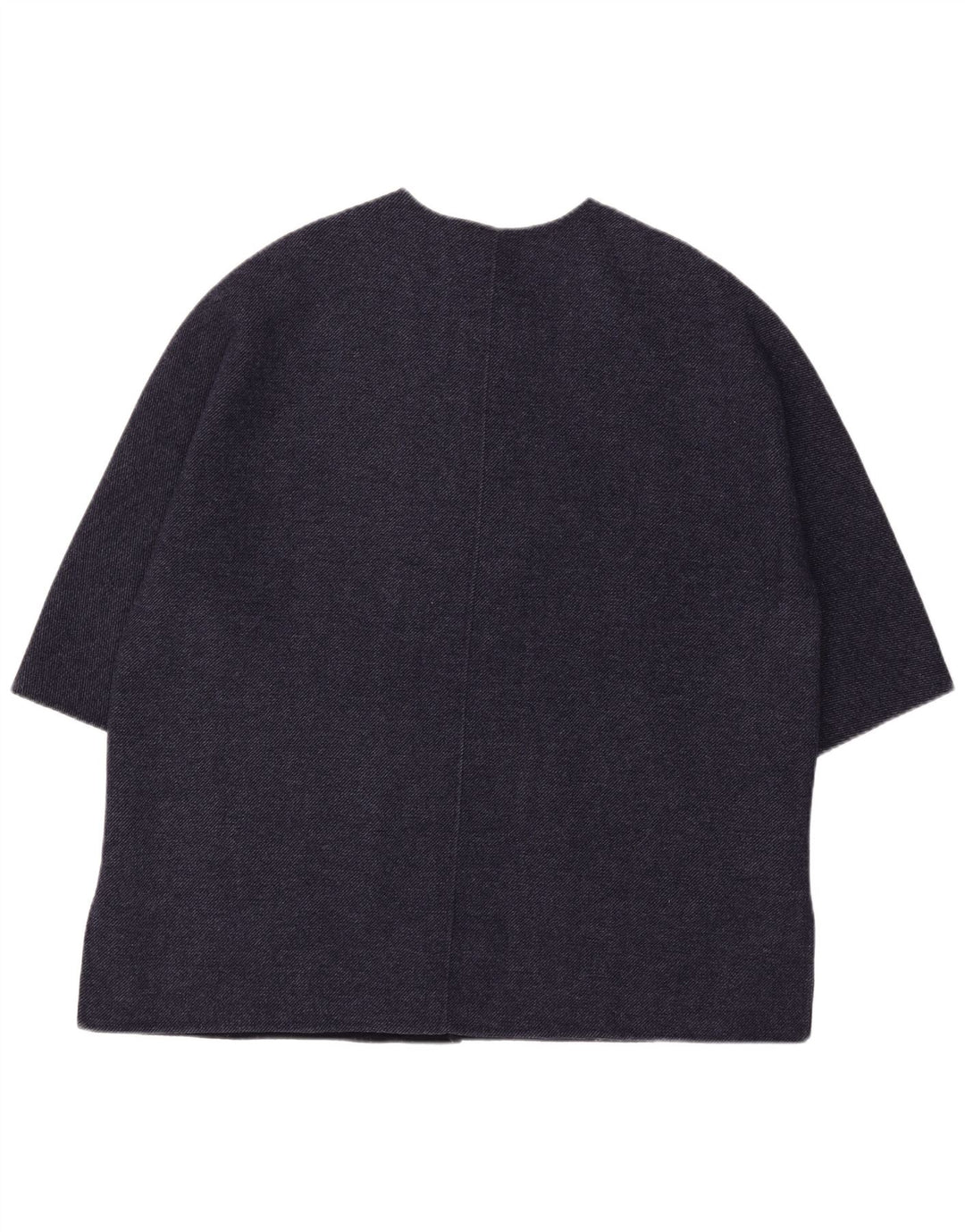Zara Dame 3/4 Ærmet Oversized Overfrakke UK 16 Stor Marineblå Uld