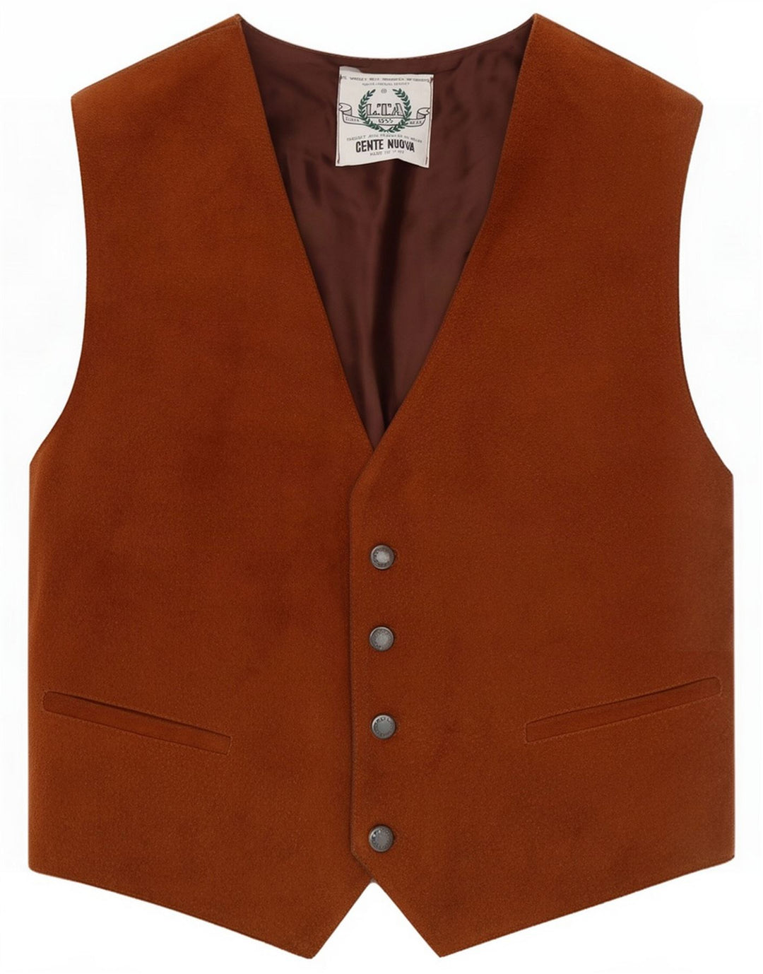 Vintage ruskindsvest til mænd Medium Brun