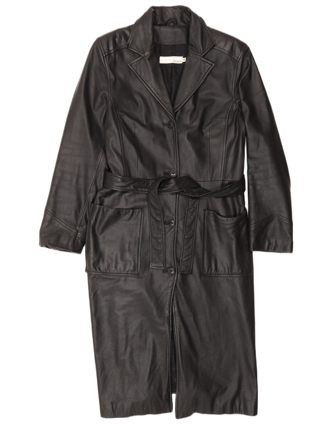 HENNES Læderfrakke til kvinder EU 42 Stor sort læder