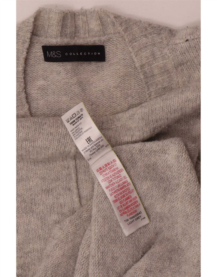 Marks & Spencer Dame sweater med rund hals DK 14 Medium Grå Akryl