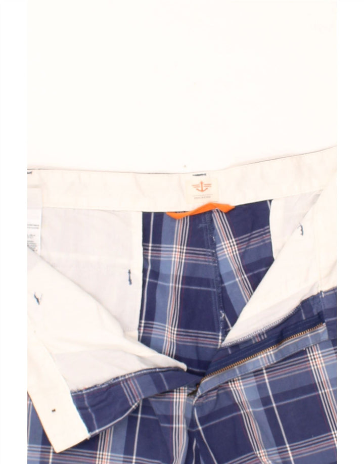 DOCKERS Mens Cargo Shorts W36 Large Navy Blue Check Cotton Vintage Dockers and Second-Hand Dockers from Messina Hembry 