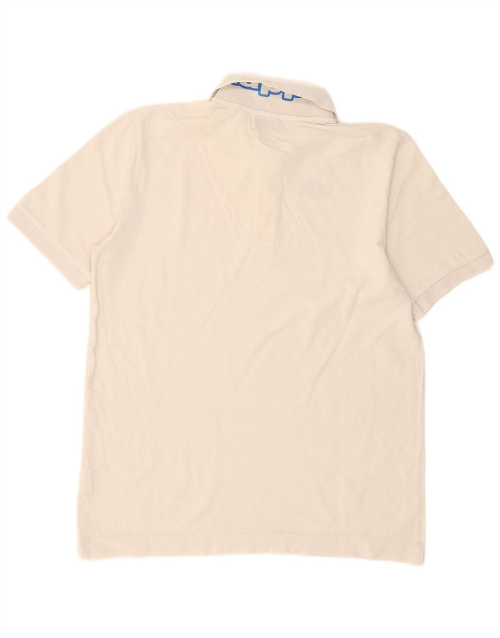 Kappa Herre grafisk poloshirt Stor hvid bomuld