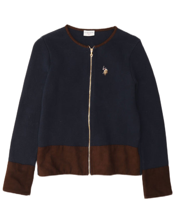 U.S. Polo Assn. Dame cardigan sweater UK 6 XS Navy Blue Colourblock