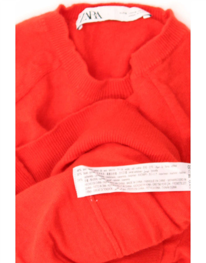 Zara Dame sweater med rund hals DK 10 Lille rød uld