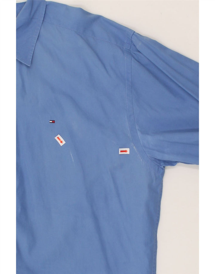 TOMMY HILFIGER Mens Shirt Large Blue Cotton Vintage Tommy Hilfiger and Second-Hand Tommy Hilfiger from Messina Hembry 