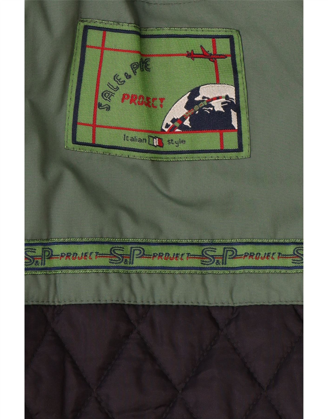 Vintage polstret herrejakke UK 42 XL Grøn