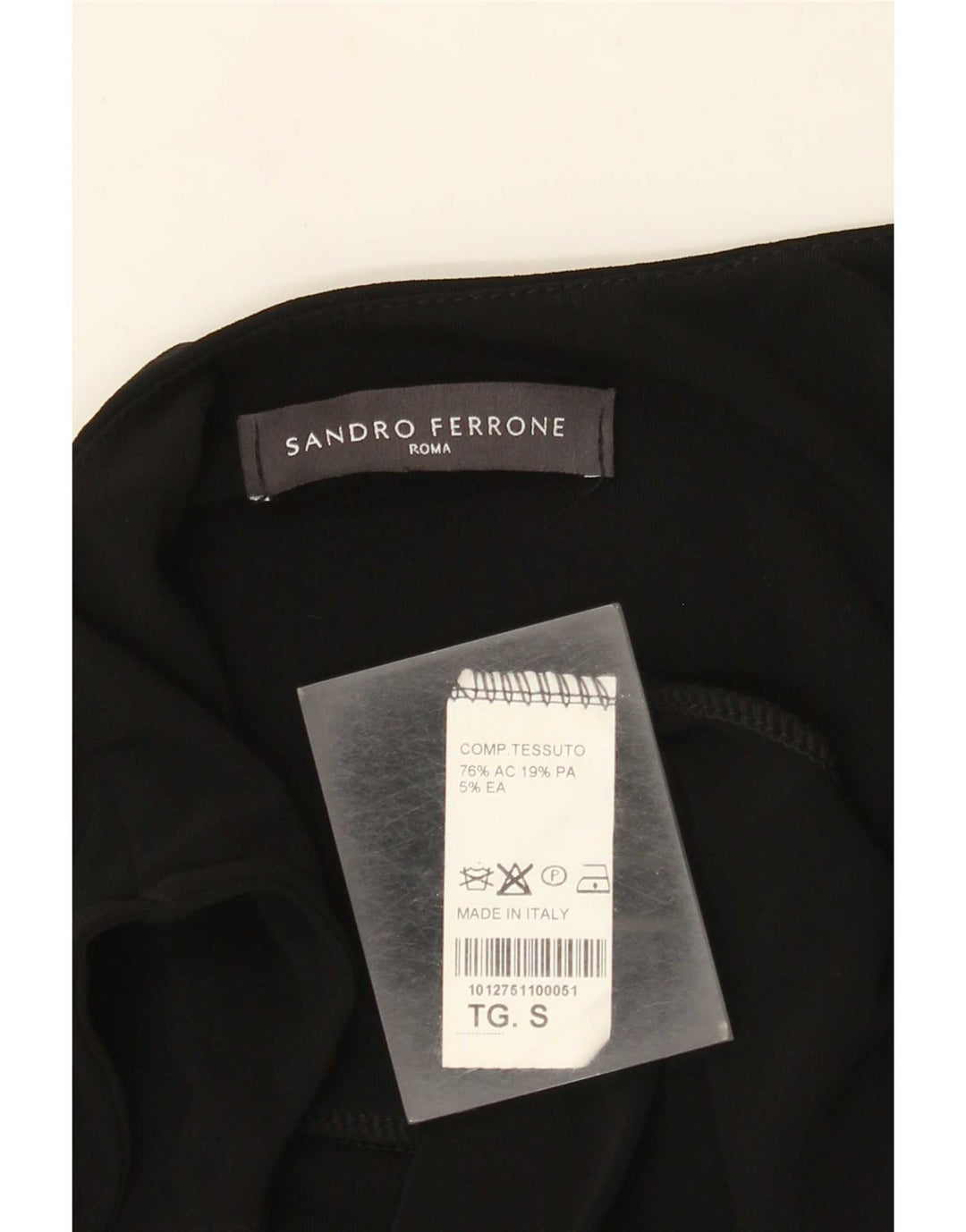 Sandro Ferrone Dame Ærmeløs A-Line Kjole UK 10 Small Black Acetate