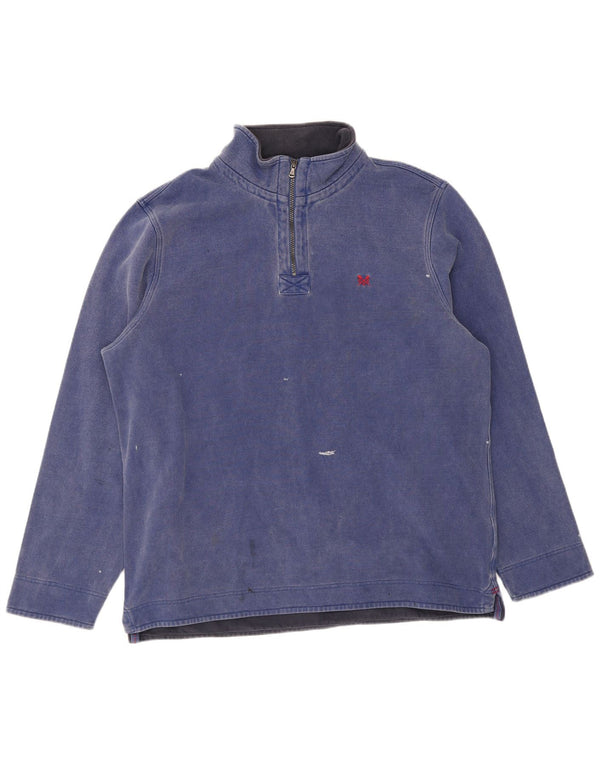 Besætningstøj Herre Zip Neck Sweatshirt Jumper 3XL Navy Blue Bomuld